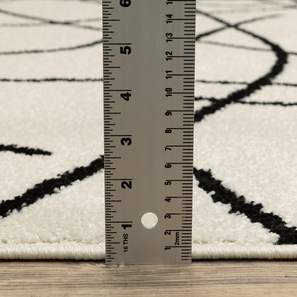 ROW by Oriental Weavers Quinn QUI12 Beige and Black 2' x 7' Runner, , large