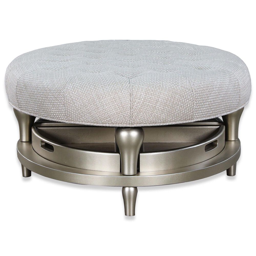 Aria Designs Lina Oval Cocktail Ottoman with 4 Trays in Flurry, , large