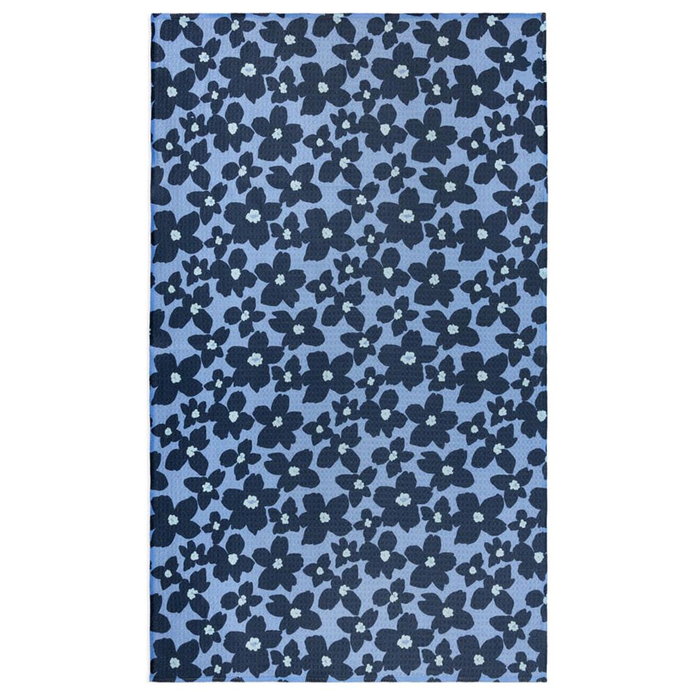MuKitchen Vibe Dish Towel in Periwinkle Floral and White, , large