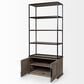 Mercana Braxton II 3-Tier Shelving Unit in Light Brown and Matte Black, , large