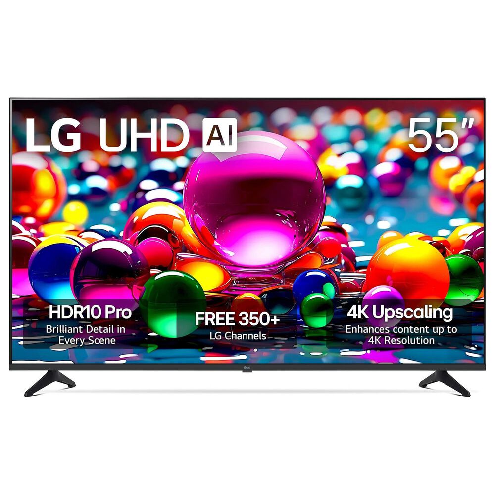 LG 55" Class UA77 4K UHD AI - Smart TV with 2.1 Channel Soundbar System in Black, , large