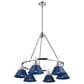 Golden Lighting Orwell 6-Light Chandelier with Matte Navy Shade in Chrome, , large