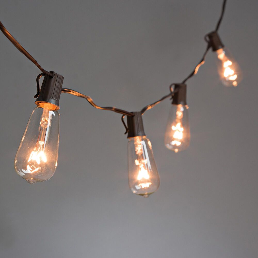 The Gerson Company 20' Electric Patio String Lights with ST38 Bulbs in Brown - Set of 2, , large