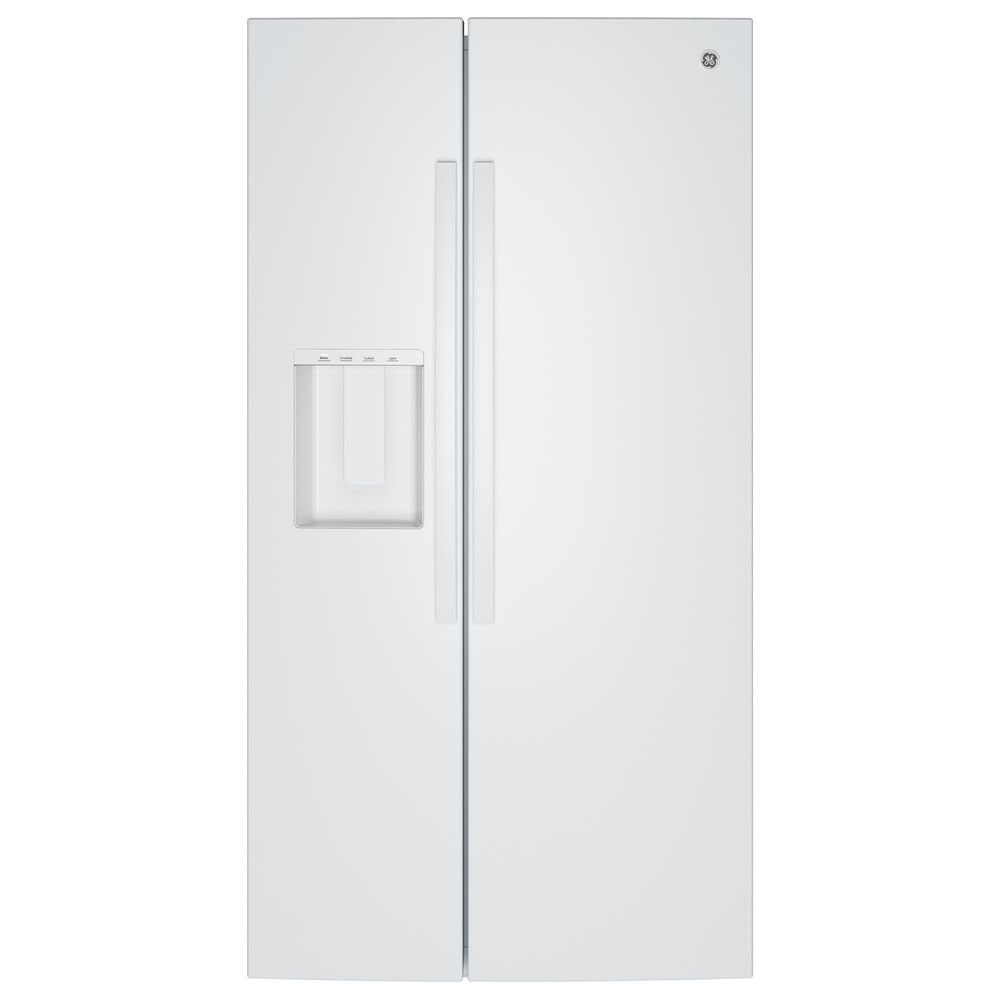 GE Appliances 28 Cu. Ft. Side-By-Side Refrigerator with Extra Tall Dispenser and In-Door Icemaker in White, , large