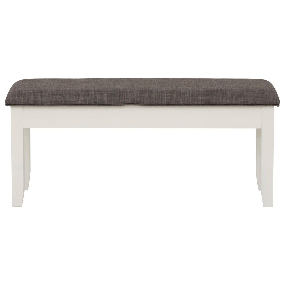 Linon Home Decor Jane Storage Bench with Taupe Cushion in Vanilla White, , large