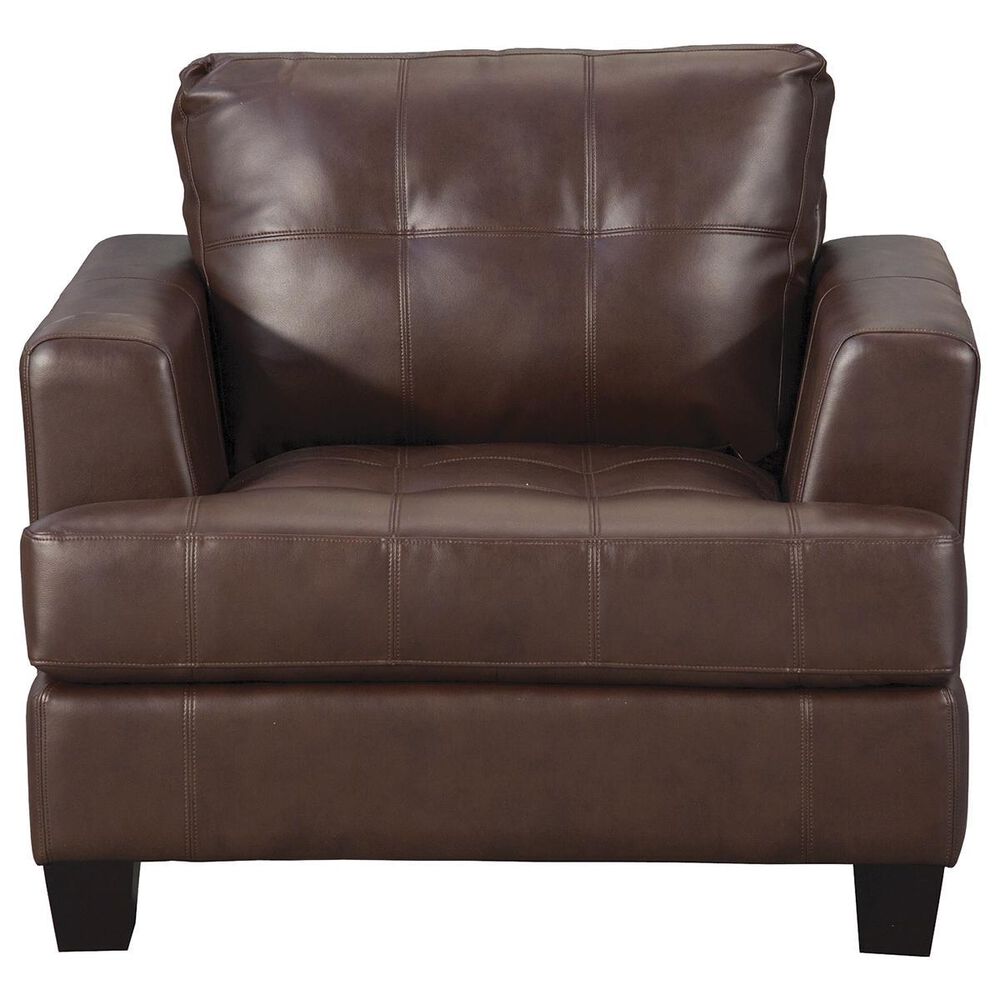 Pacific Landing Brown Bonded Leather Arm Chair, , large