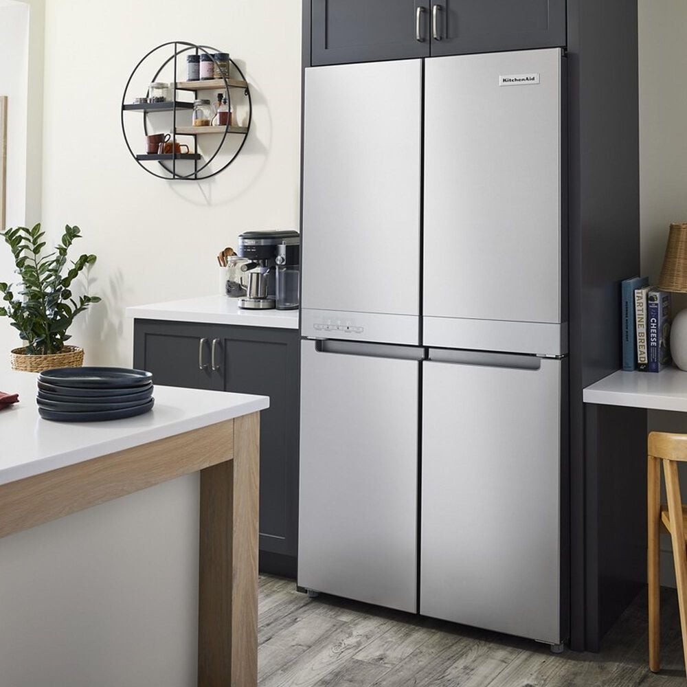KitchenAid 19.4 Cu. Ft. Counter-Depth 4-Door Refrigerator with PrintShield Finish Metallic Steel, , large