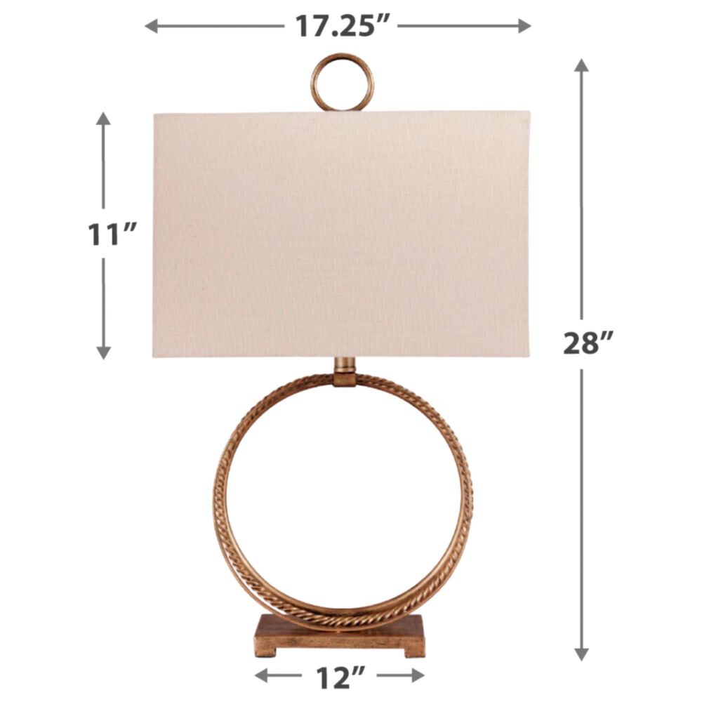 Ashley Mahala Metal Table Lamp in Antique Gold, , large