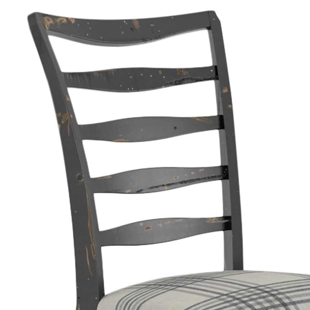 Declan Dining Champlain Plaid Side Chair in Distressed Black, , large