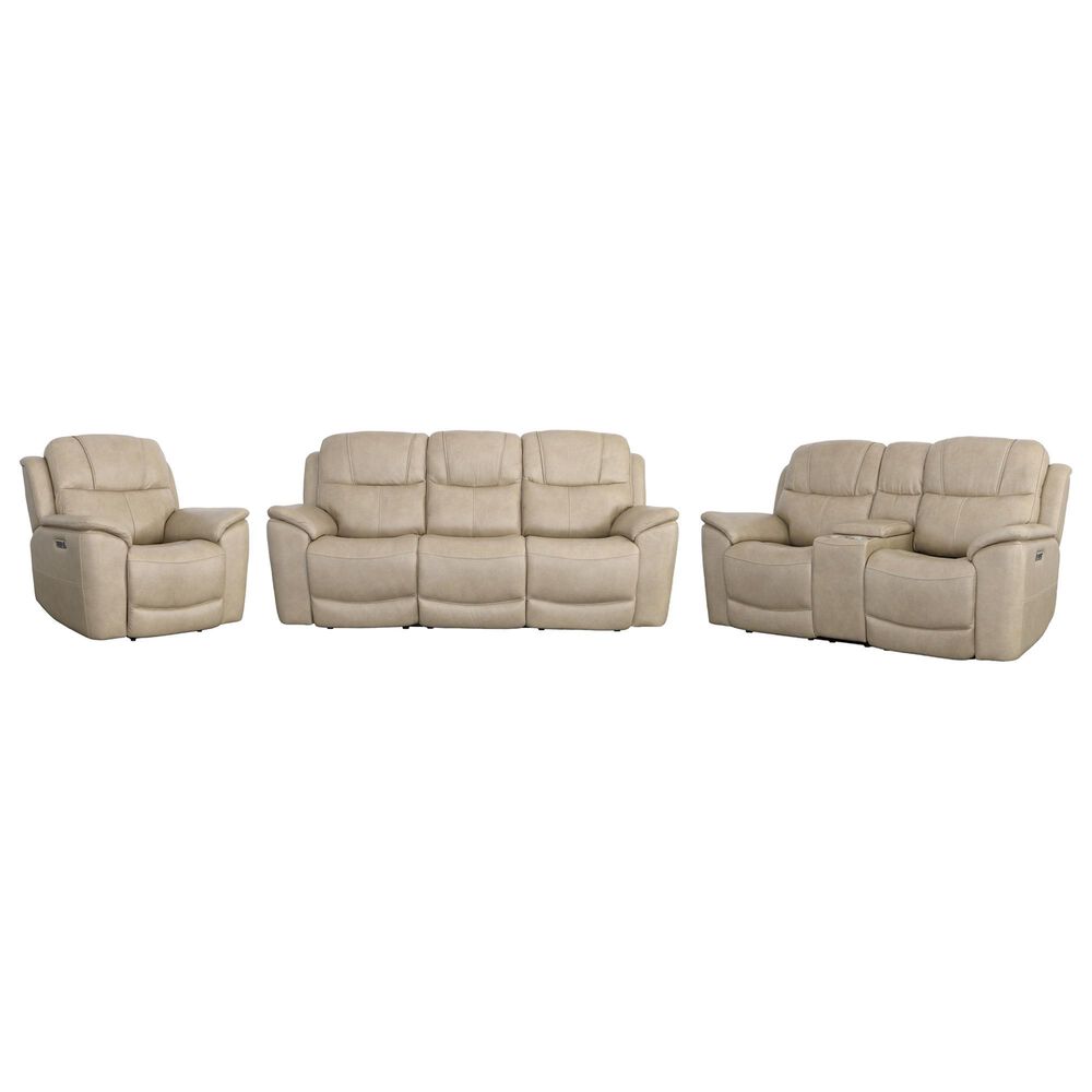 Flexsteel Crew 3-Piece Power Reclining Living Room Set in Pebble, , large