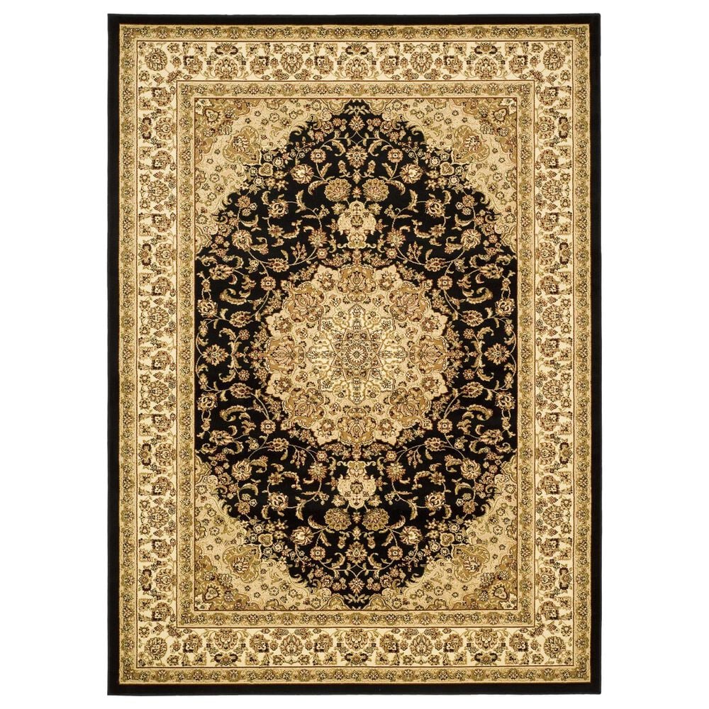 Safavieh Lyndhurst LNH222 8" x 11" Black and Ivory Area Rug, , large