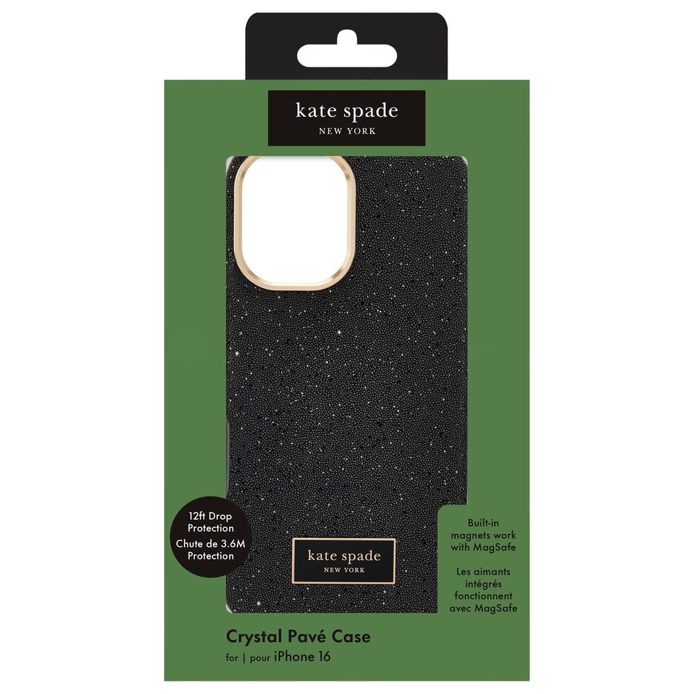 Kate Spade Crystal Pave Magsafe Case for iPhone 16 in Nightfall, , large