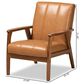 Baxton Studio Nikko Lounge Chair in Tan, , large