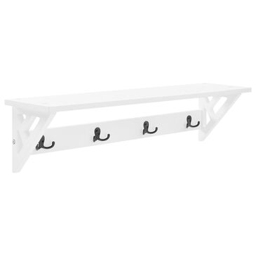 Timberlake Coventry 36" Coat Hook with Shelf in White, , large