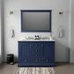 Lexora Home Dukes 48" Double Bathroom Vanity in Navy Blue with 2 cm White Cultured Marble Top and Rectangular Sinks, , large