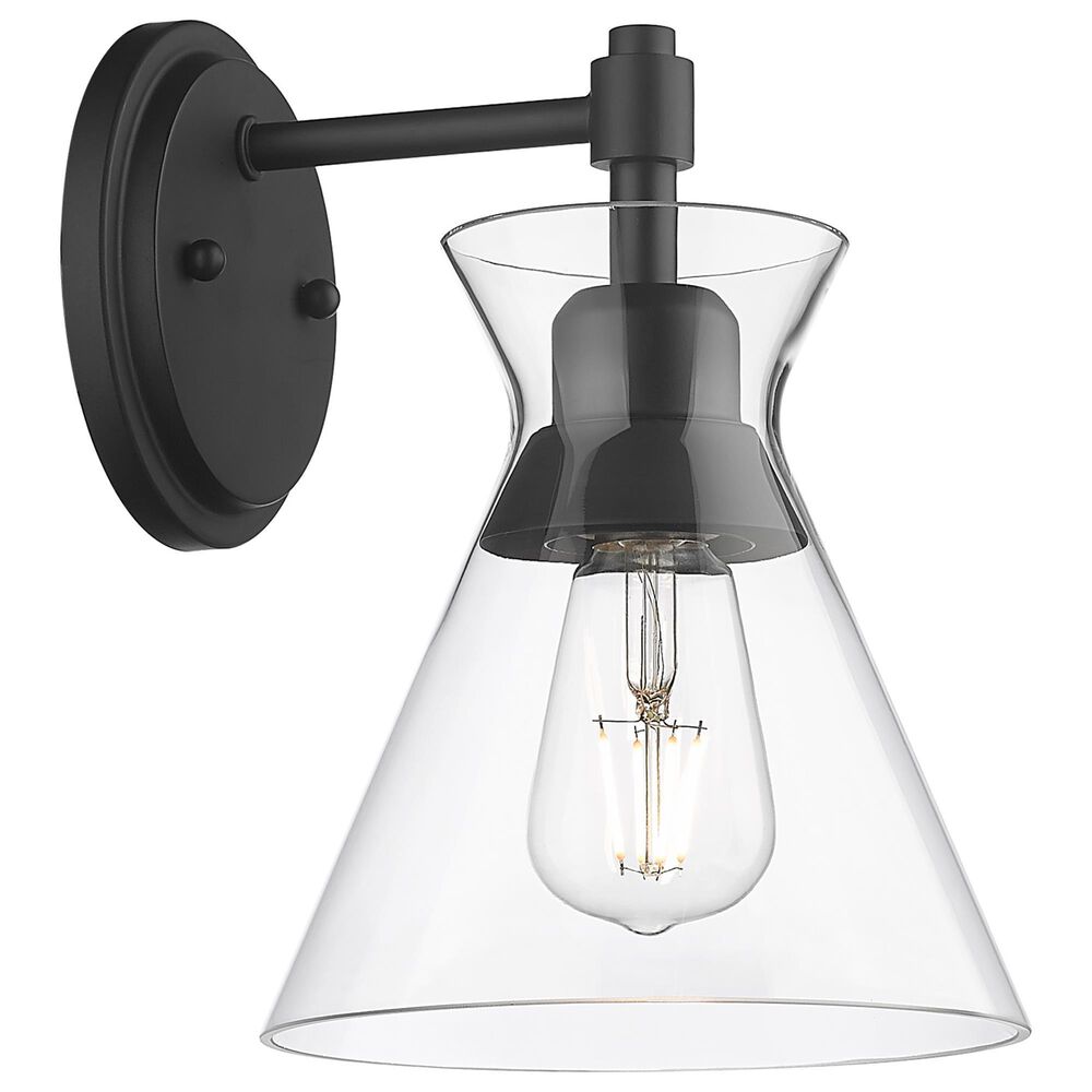 Golden Lighting Malta 1-Light Wall Sconce in Matte Black, , large