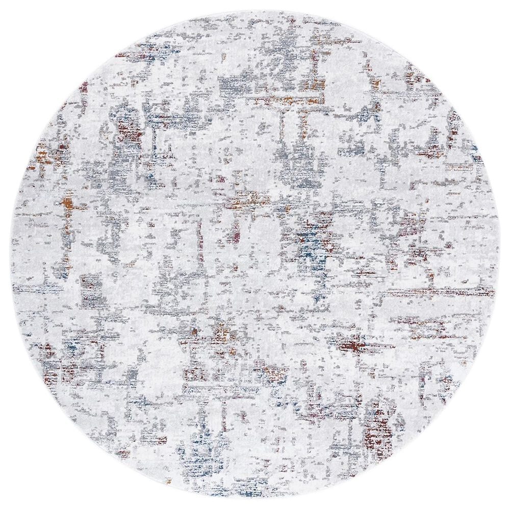 Safavieh Craft CFT961F 6"7" Round Grey and Gold Area Rug, , large