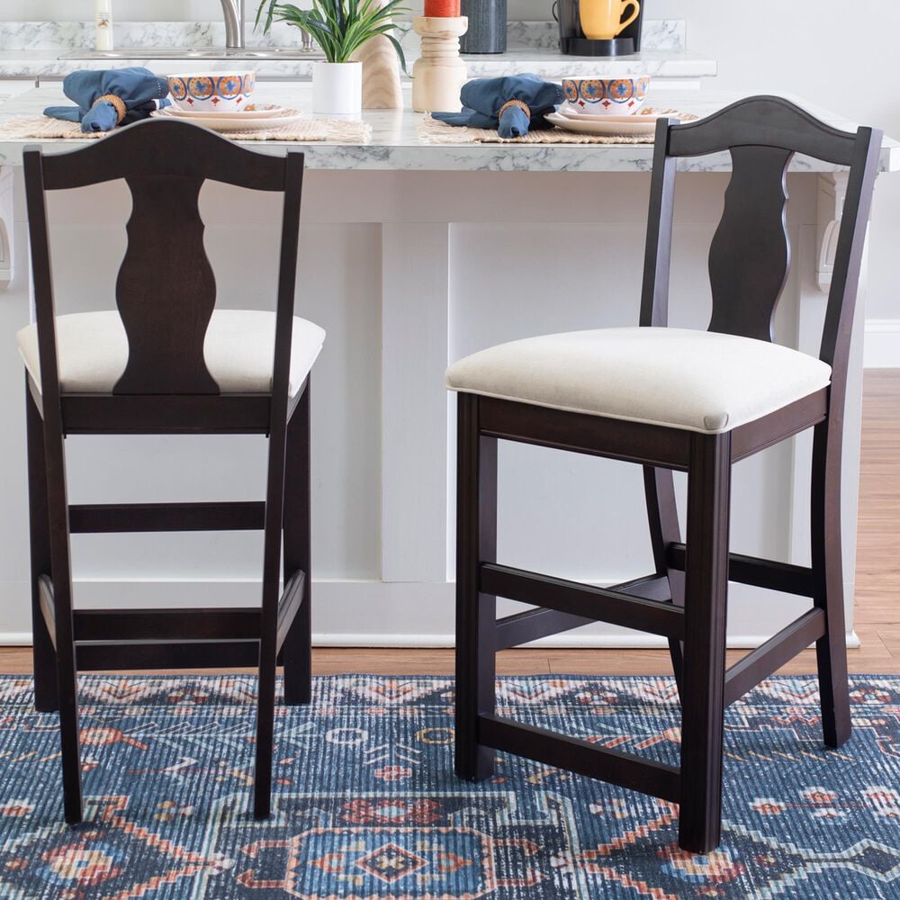Linon Home Decor Breland Counter Stool in Dark Brown (Set of 2), , large