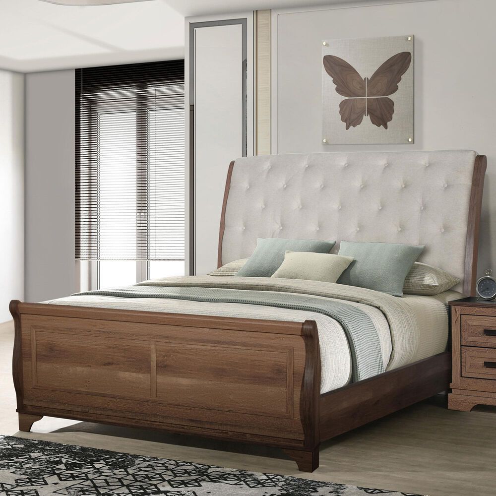 New Heritage Design Coventry Hall King Sleigh Bed in Pecan, , large