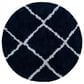 Safavieh August Shag 6"7" Round Navy and Ivory Area Rug, , large