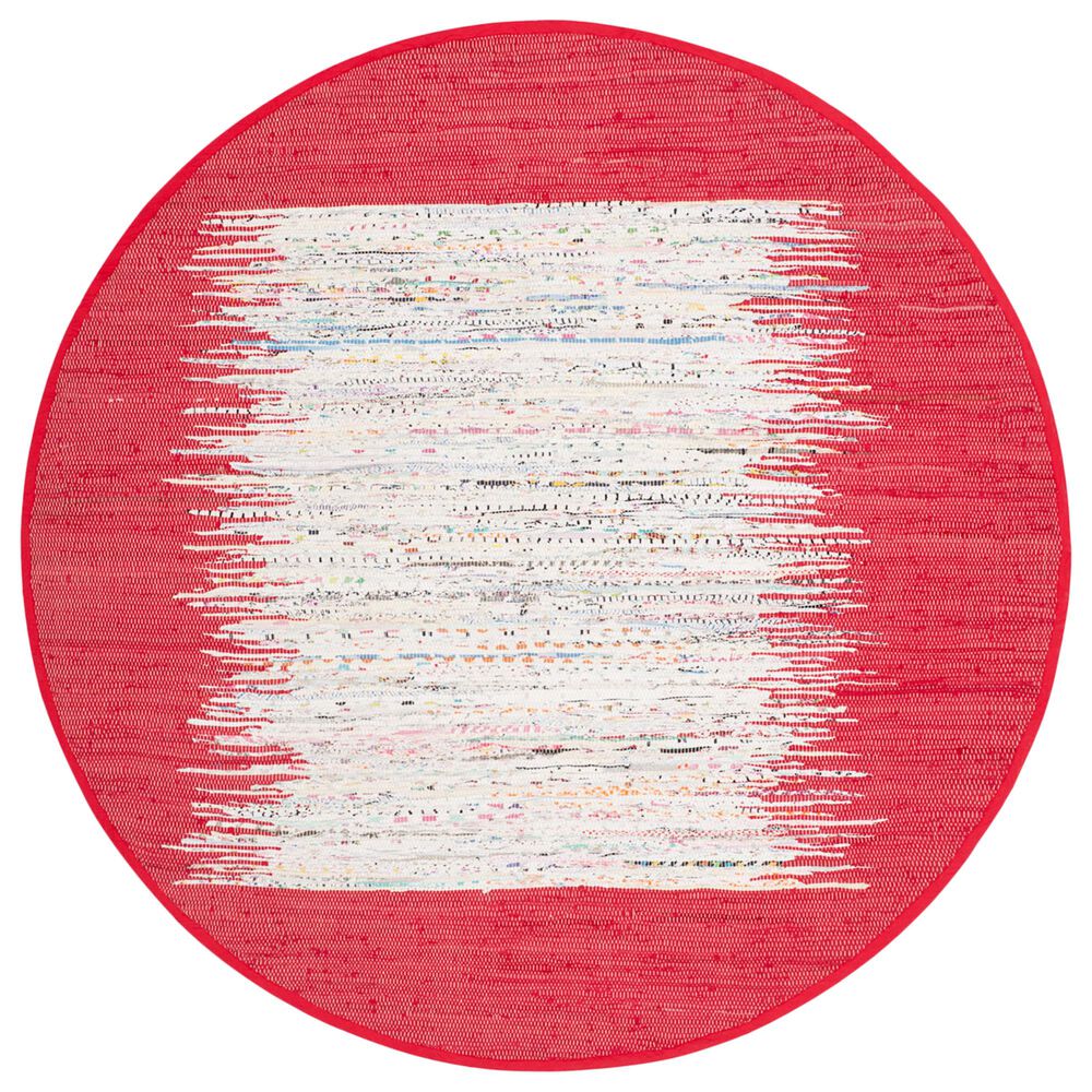 Safavieh Montauk MTK711B 6' Round Ivory and Red Area Rug, , large
