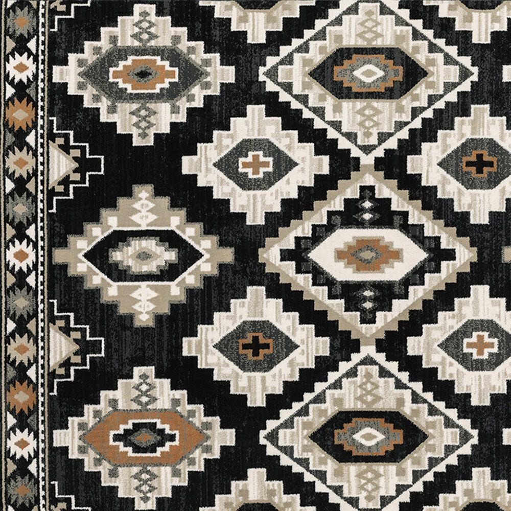 Oriental Weavers Georgia Southwest 605F0 6&#39;7&quot; x 9&#39;2&quot; Charcoal and Ivory Area Rug, , large