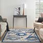 Nourison Aloha ALH25 12" x 15" Blue and Grey Indoor/Outdoor Area Rug, , large