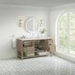 James Martin Vanities Breckenridge 60" Single Bathroom Vanity in Whitewashed Oak with 3 cm Ethereal Noctis Quartz Top and Rectangular Sink, , large