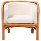 Baxton Studio Bandung Accent Chair with Light Honey Rattan in White, , large