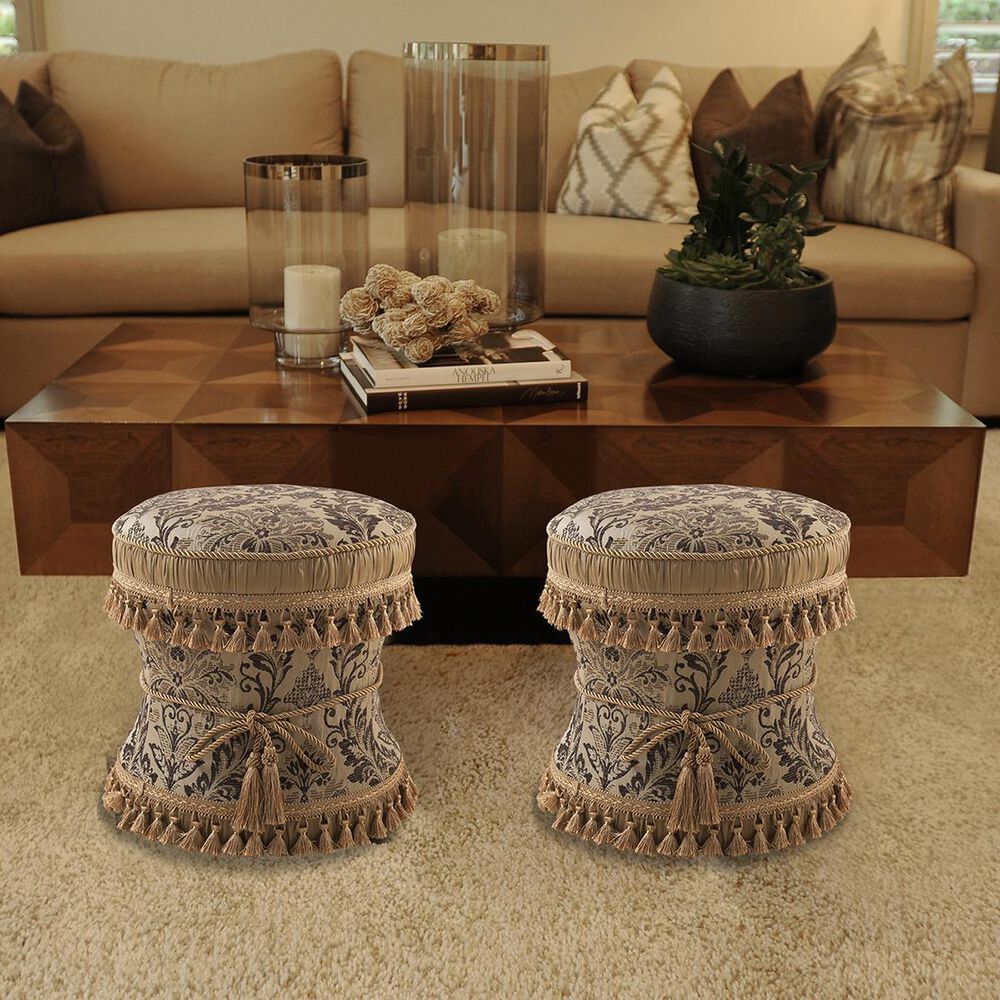 Jennifer Taylor Home Leona Decorative Ottoman Brown, , large