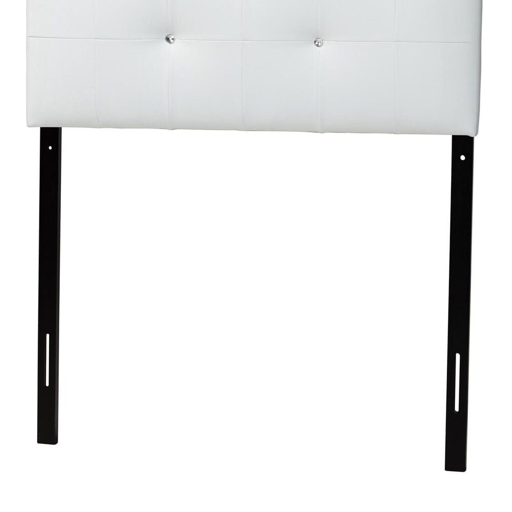 Baxton Studio Kirchem Twin Upholstered Headboard in White, , large