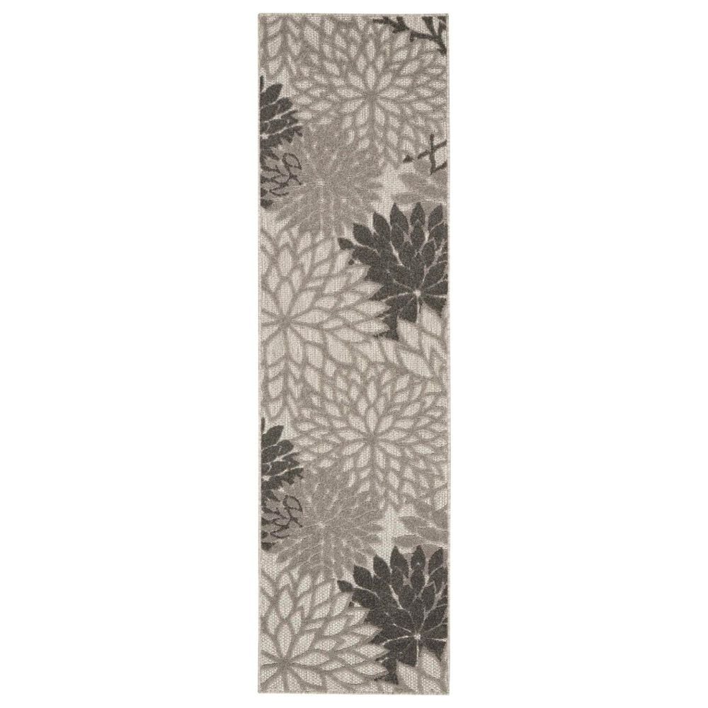 Nourison Aloha 2" x 6" Silver and Grey Indoor/Outdoor Runner, , large