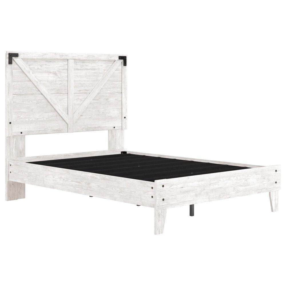 Ashley Shawburn Full Panel Platform Bed in Whitewash/Dark Charcoal, , large