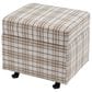 Lamps Per Se Camelot 25" Rectangle Gliding Ottoman in Light Brown and Gray, , large