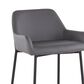 LumiSource Daniella Bar Stool with Grey Upholstery in Black (Set of 2), , large