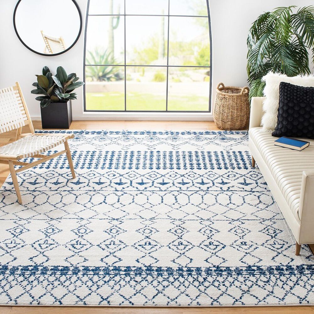 Safavieh Tulum  10&#39; x 14&#39; Ivory and Navy Area Rug, , large