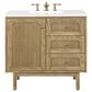 James Martin Vanities Laurent 36" Single Bathroom Vanity in Light Natural Oak with 3 cm White Zeus Quartz Top and Rectangular Sink, , large