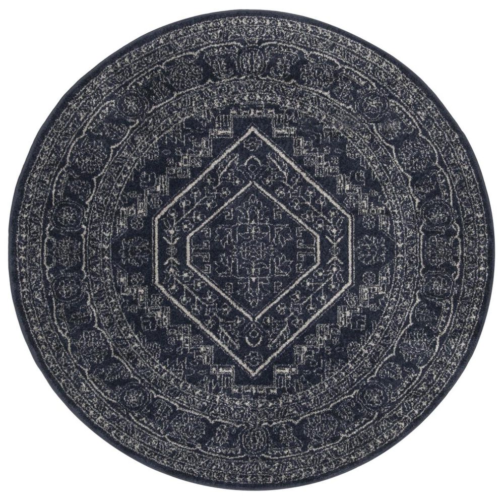 Safavieh Adirondack ADR108N 6" Round Navy and Ivory Area Rug, , large