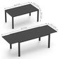 Hearth and Haven Outdoor Rectangular Dining Table with Hidden Extension Leaves in Black - Table Only, , large