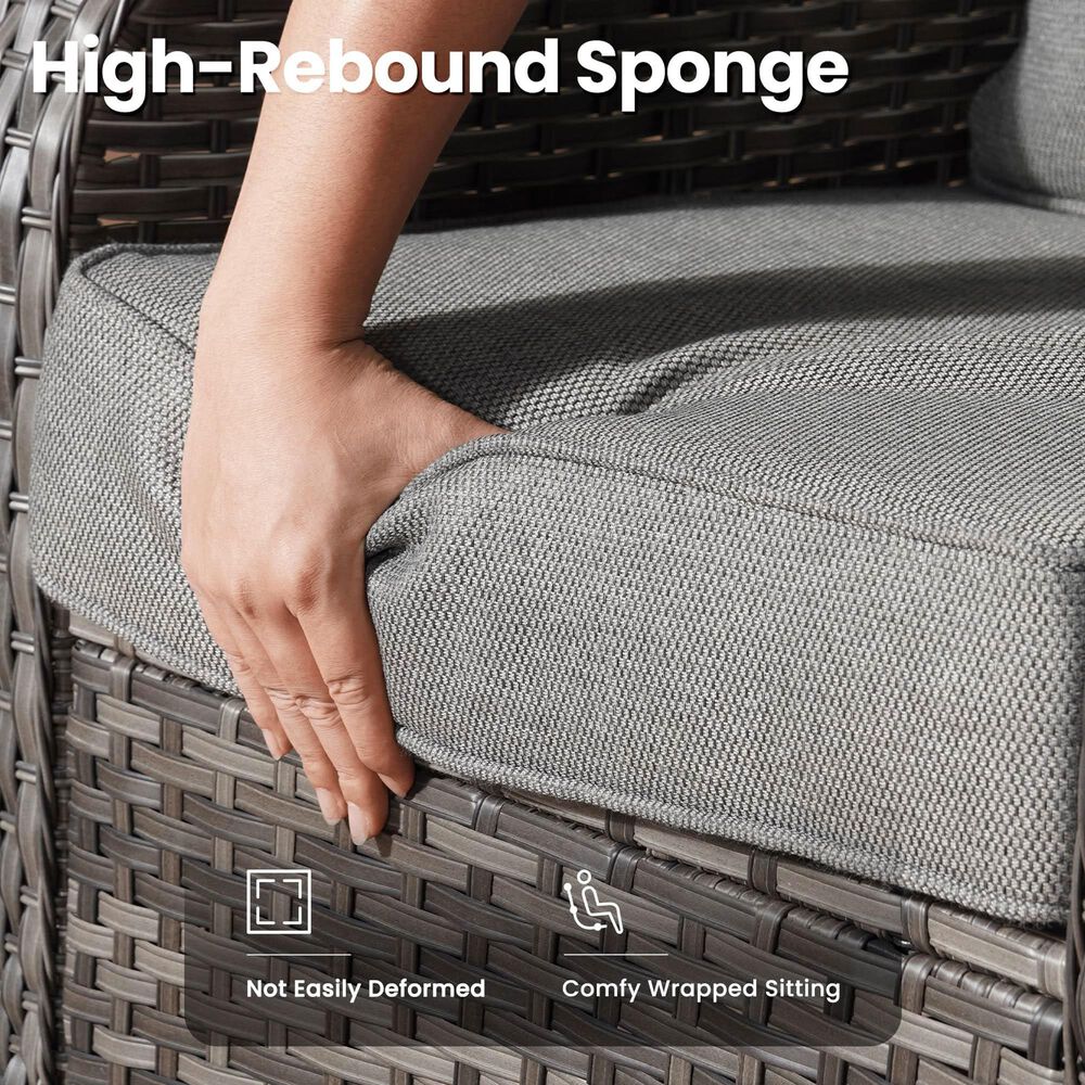 HOMLUX 6-Piece Patio Conversation Set in Dark Gray, , large