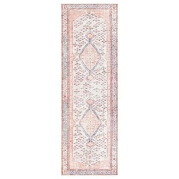 Surya Amelie 2"7" x 7"10" Blush, Ivory, Aqua, Peach, Camel and Charcoal Runner, , large