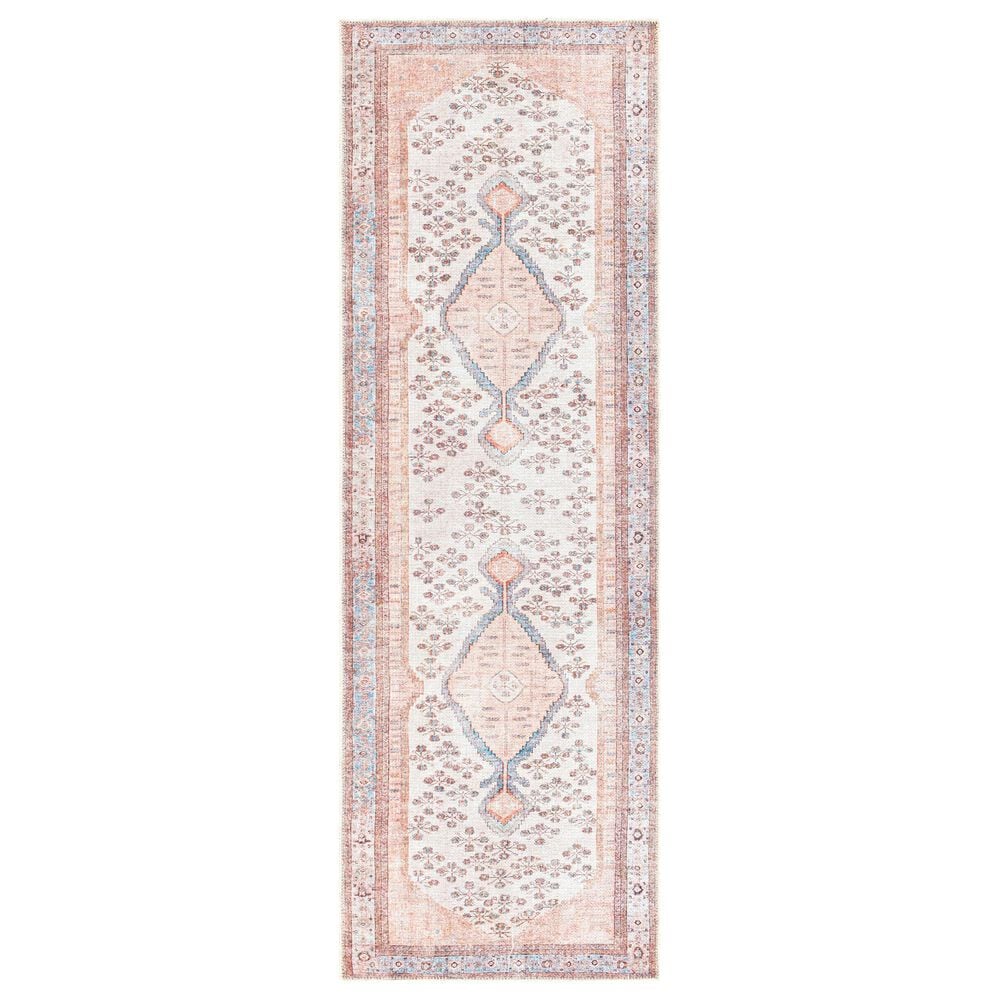 Surya Amelie 2"7" x 7"10" Blush, Ivory, Aqua, Peach, Camel and Charcoal Runner, , large