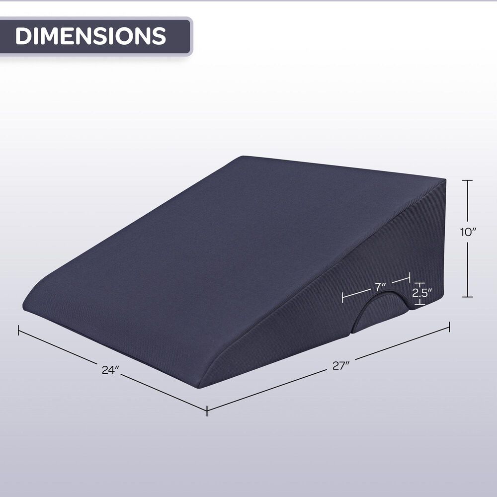Timberlake 8" Bed Wedge Pillow with Half-Moon Pillow and Washable Covers in Navy, , large
