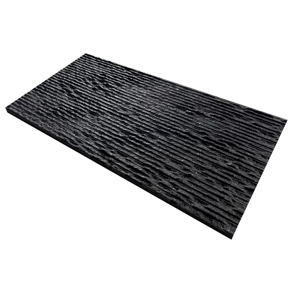 Soho Studio Carvina Carved Cube Noir Black 12" x 24" Stone Tile, , large