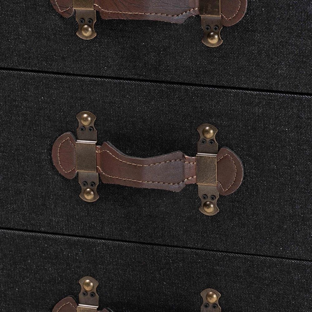 Baxton Studio Jaelyn 4-Drawer End Table in Black, , large