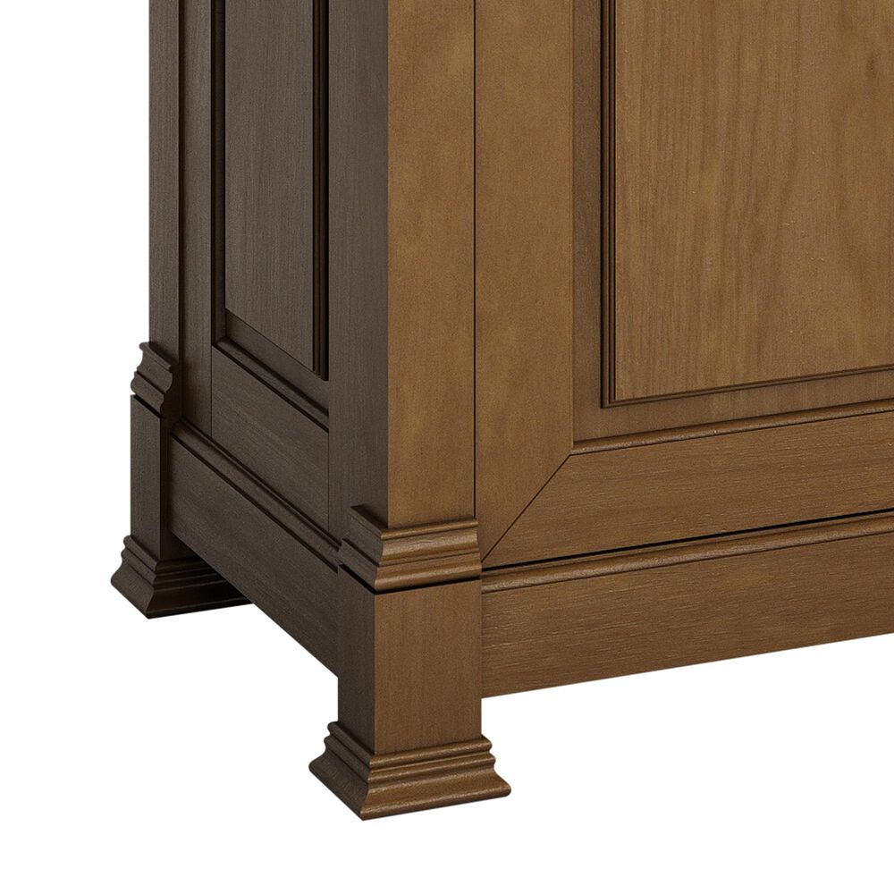 James Martin Vanities Brookfield 60&quot; Double Bathroom Vanity in Honey Oak with 3 cm Parisien Bleu Quartz Top and Rectangular Sinks, , large