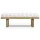 Jennifer Taylor Home Bella Accent Bench with Ivory White Upholstered in Natural, , large