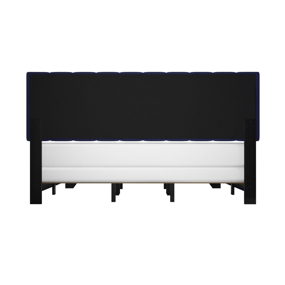 Richlands Furniture Reece King Upholstered Panel Bed in Sapphire Blue, , large