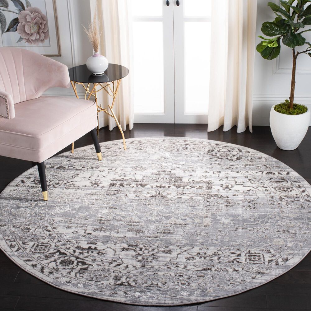 Safavieh Orchard  6&#39;7&quot; Round Grey and Light Grey Area Rug, , large