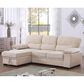 HOMLUX 97.5"W Velvet Sleeper Sectional Sofa with Reversible Storage Chaise, in Beige, , large